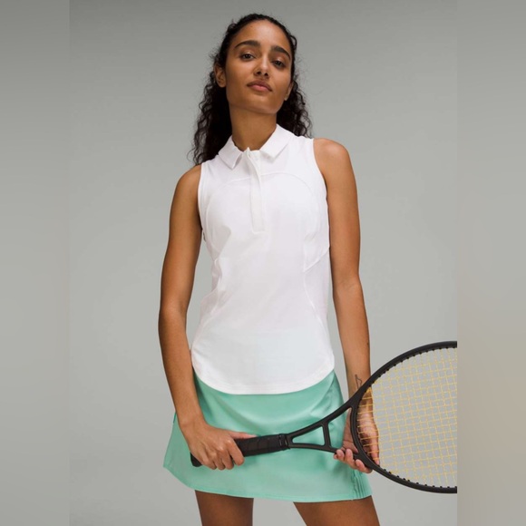 Lululemon Quick-Drying Sleeveless Polo Shirt Size 2 White - Picture 1 of 6